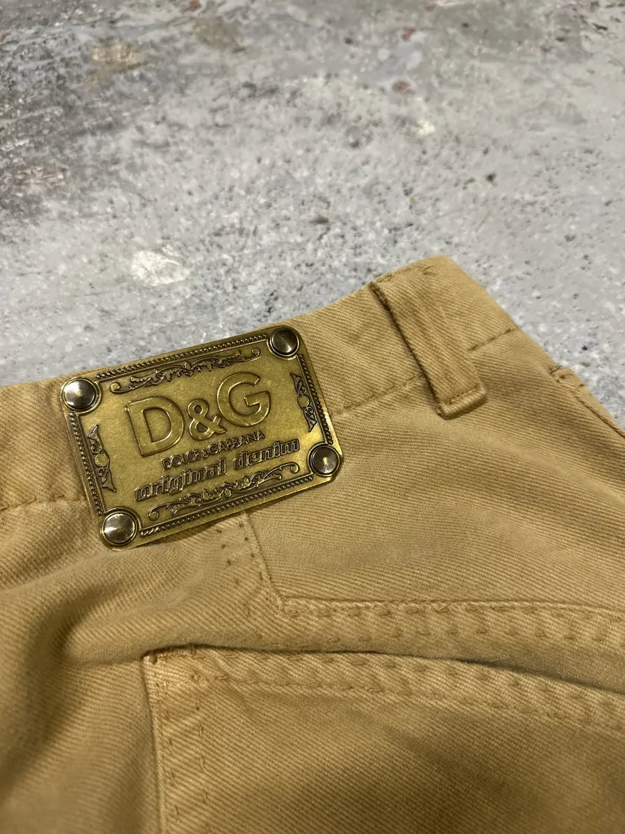 AW2003 Dolce & Gabbana Beige Multi Pockets Cargo Pants (S) HmIHbQd 9
