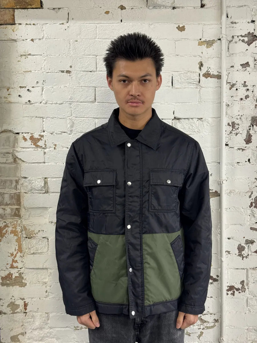 AW2003 Dolce & Gabbana Black & Khaki Green Nylon Jacket phJxZVi 1