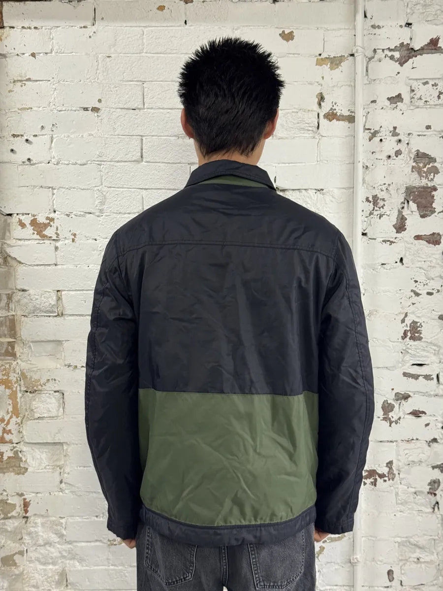 AW2003 Dolce & Gabbana Black & Khaki Green Nylon Jacket phJxZVi 2