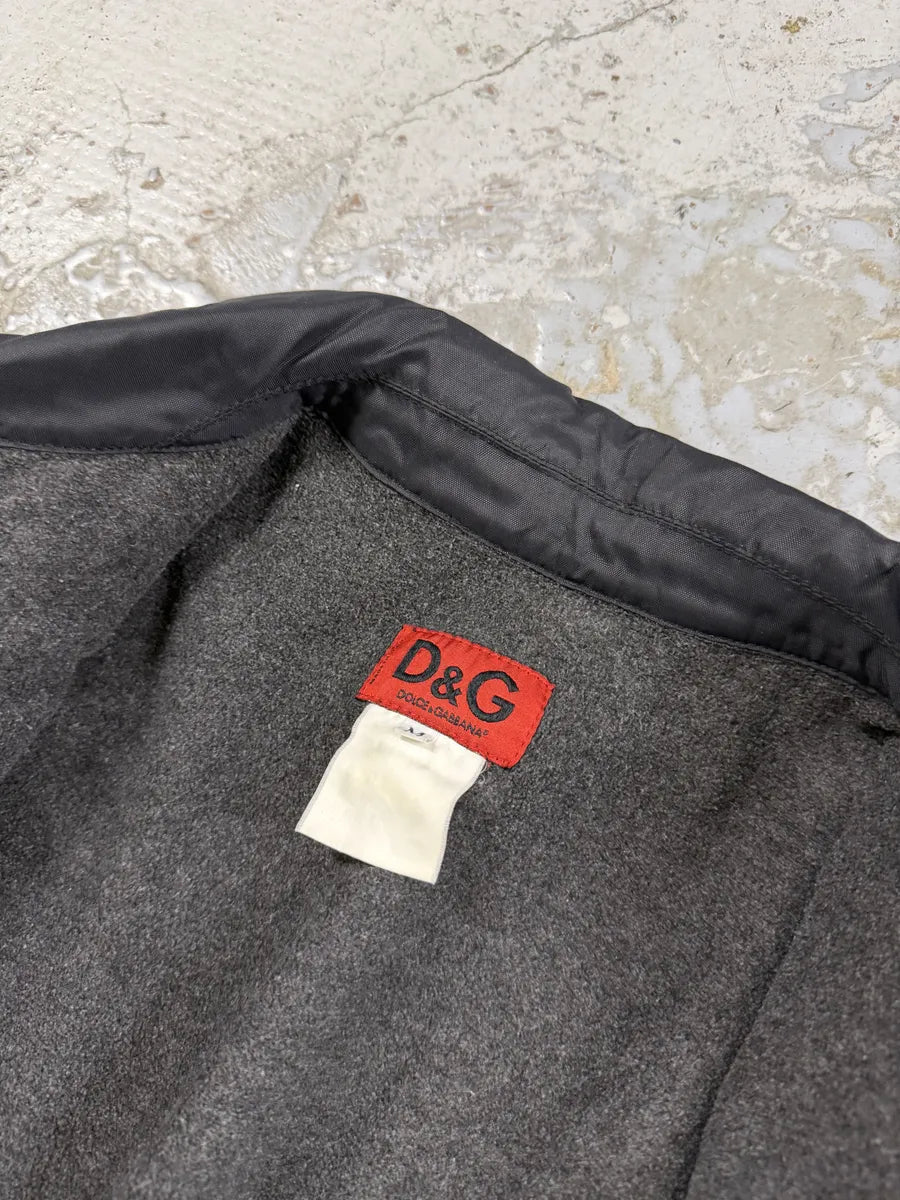 AW2003 Dolce & Gabbana Black & Khaki Green Nylon Jacket phJxZVi 8