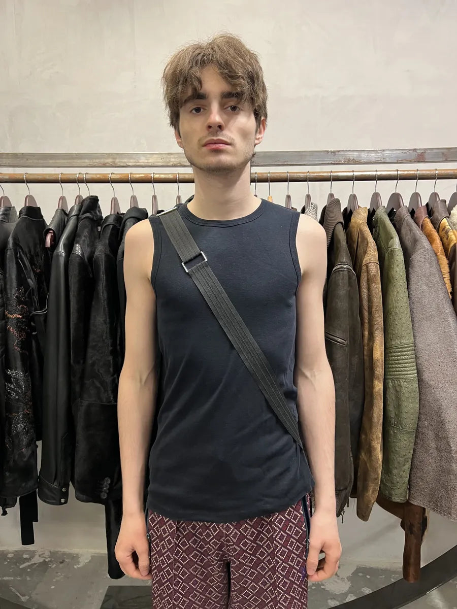 AW2003 Dolce & Gabbana Black Bondage Strap Tank Top (M) 1