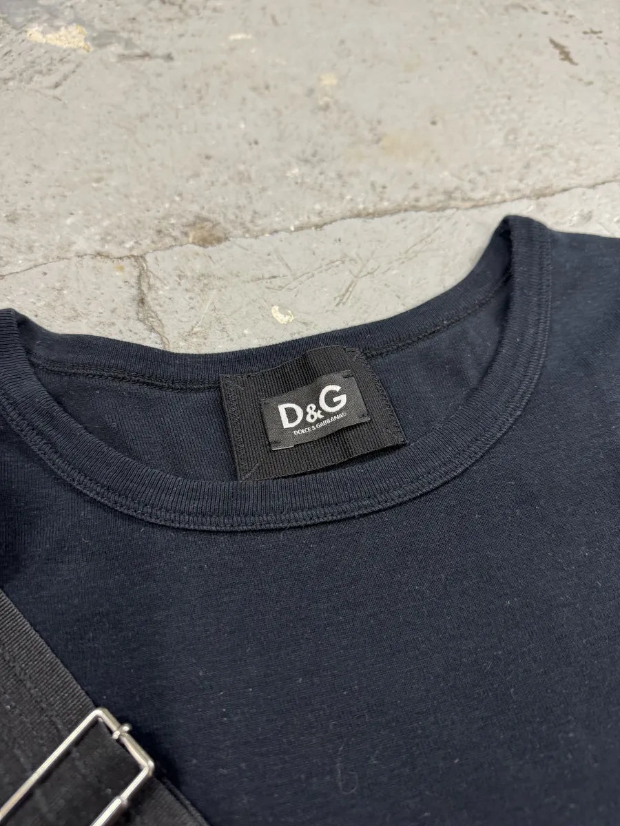 AW2003 Dolce & Gabbana Black Bondage Strap Tank Top (M) 3