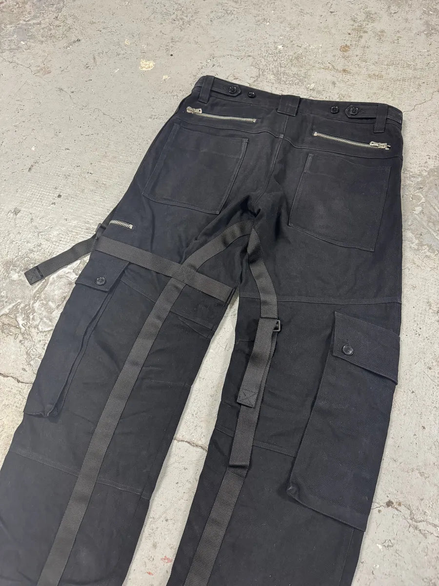 AW2003 Dolce & Gabbana Black Bondage Strapped Cargo Pants (L) UyjrwYK 10