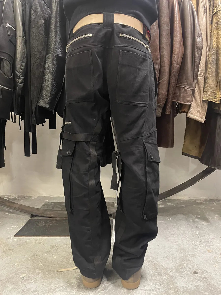 AW2003 Dolce & Gabbana Black Bondage Strapped Cargo Pants (L) UyjrwYK 5