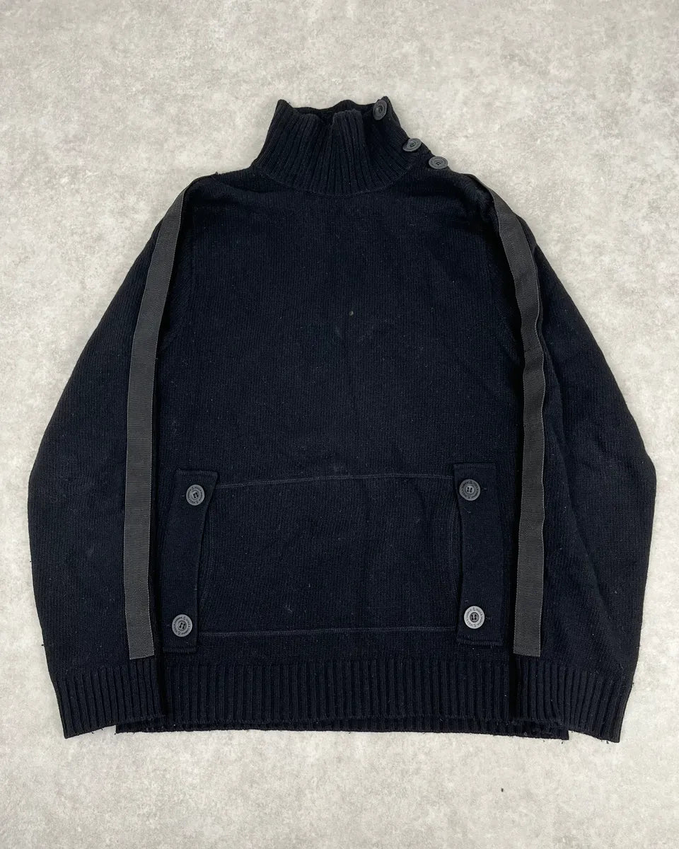 AW2003 Dolce & Gabbana Black Bondage Turtleneck Sweater sgyqFAr 0