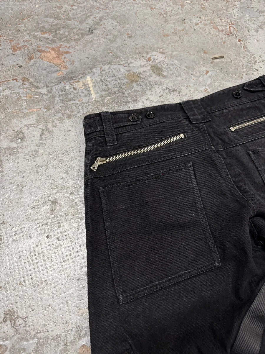 AW2003 Dolce & Gabbana Black Cargo Straps Bondage Pants SQyVNwd 7