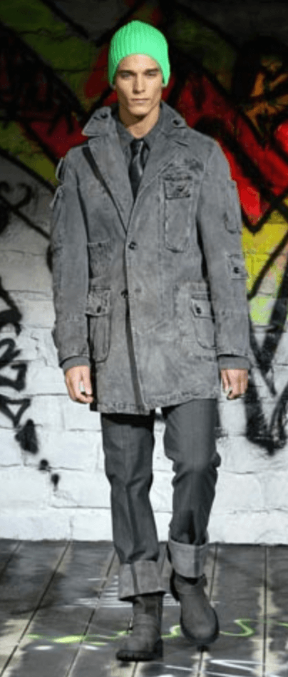 AW2003 Dolce & Gabbana Black Cotton Cargo Long Jacket icWxLUR 1