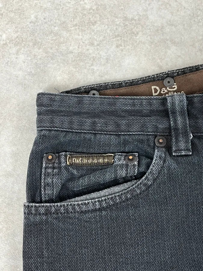 AW2003 Dolce & Gabbana Black Denim Jeans KUdlzQA 8