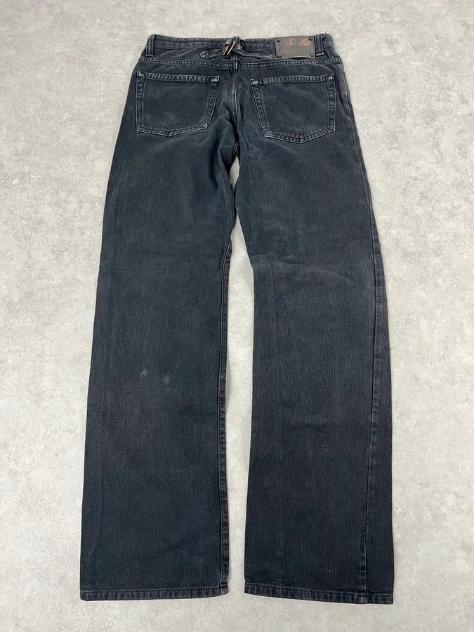 AW2003 Dolce & Gabbana Black Denim Jeans KUdlzQA 7