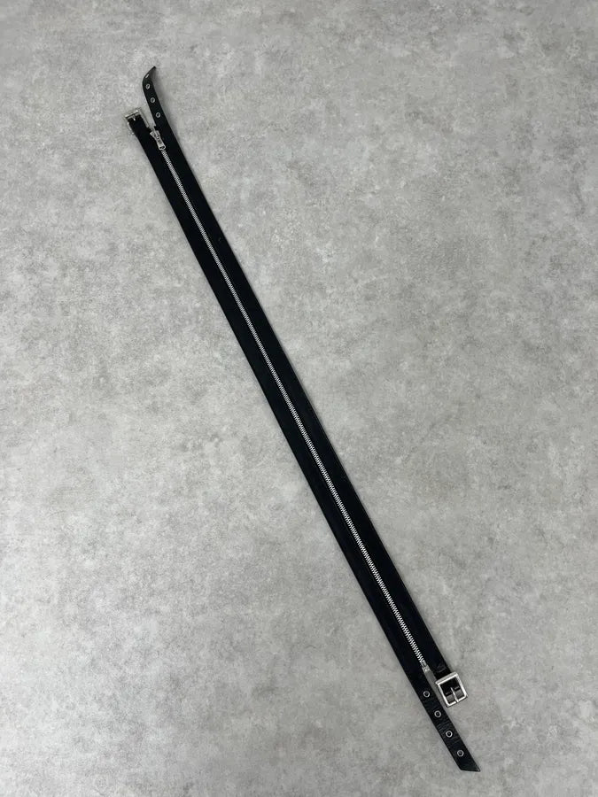 AW2003 Dolce & Gabbana Black Detachable Zip Leather Belt JTMytvS 8