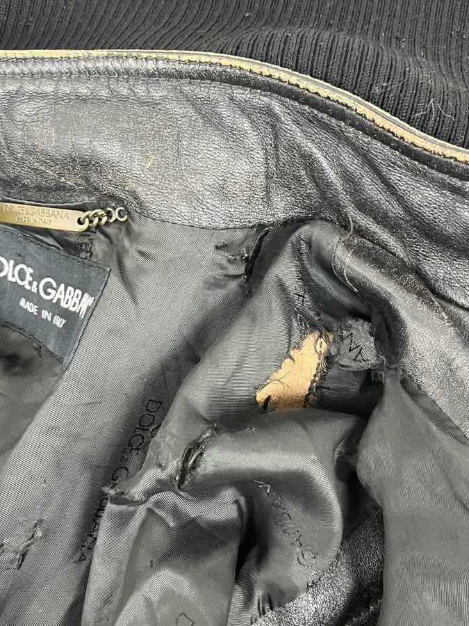 AW2003 Dolce & Gabbana Brown Faded Zip Bomber Cargo Pocket Jacket  GQflTHB 13