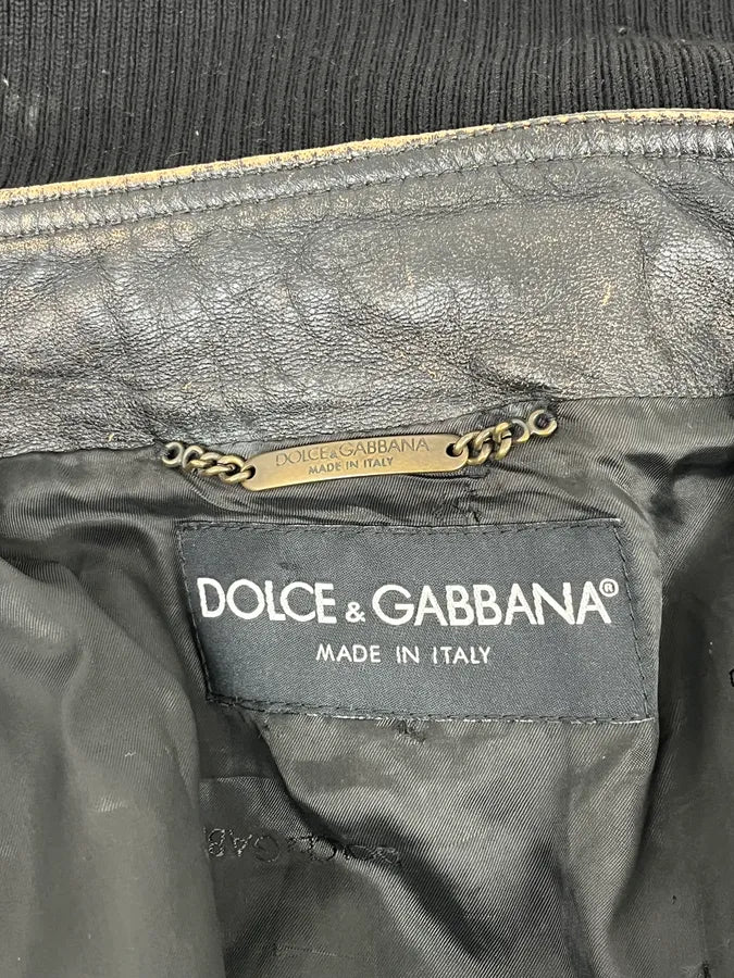 AW2003 Dolce & Gabbana Brown Faded Zip Bomber Cargo Pocket Jacket  GQflTHB 10