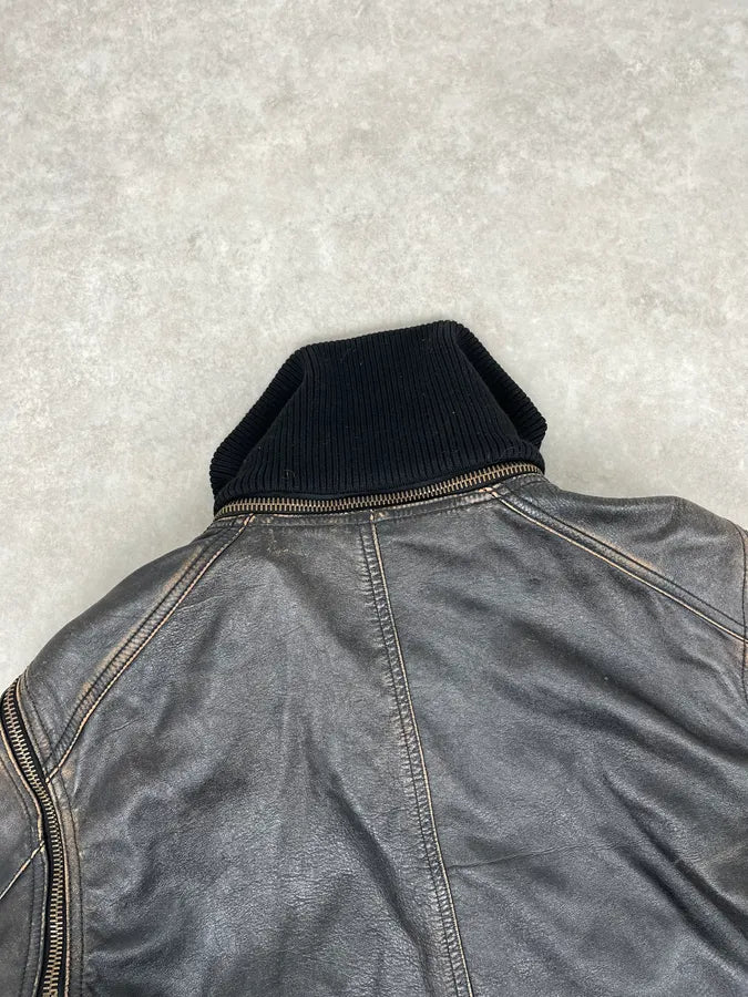 AW2003 Dolce & Gabbana Brown Faded Zip Bomber Cargo Pocket Jacket  GQflTHB 7