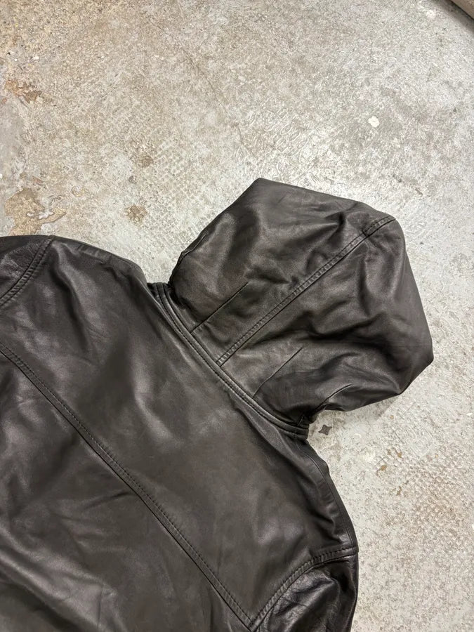 AW2003 Dolce & Gabbana Black Hooded Lambskin Bomber Jacket  rUsRCBY 6