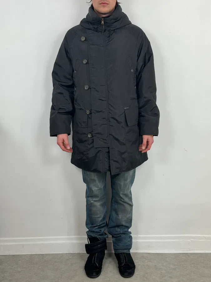 AW2003 Dolce & Gabbana Black Hooded Long Aviator Parka Jacket DbPukez 1