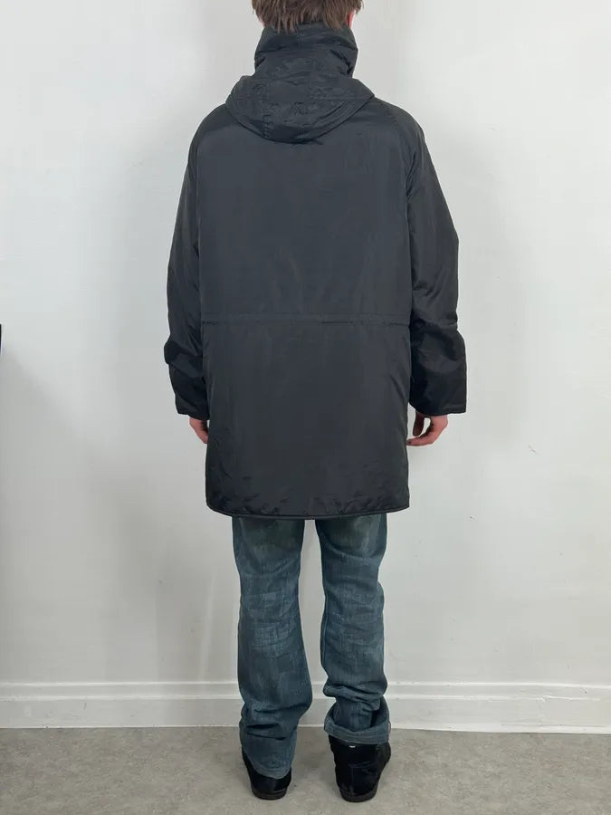 AW2003 Dolce & Gabbana Black Hooded Long Aviator Parka Jacket DbPukez 2