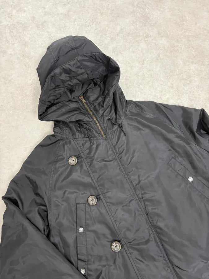 AW2003 Dolce & Gabbana Black Hooded Long Aviator Parka Jacket DbPukez 3