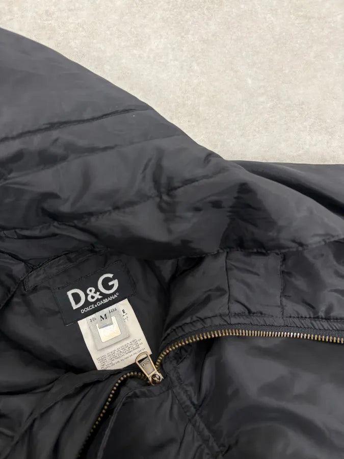 AW2003 Dolce & Gabbana Black Hooded Long Aviator Parka Jacket DbPukez 6