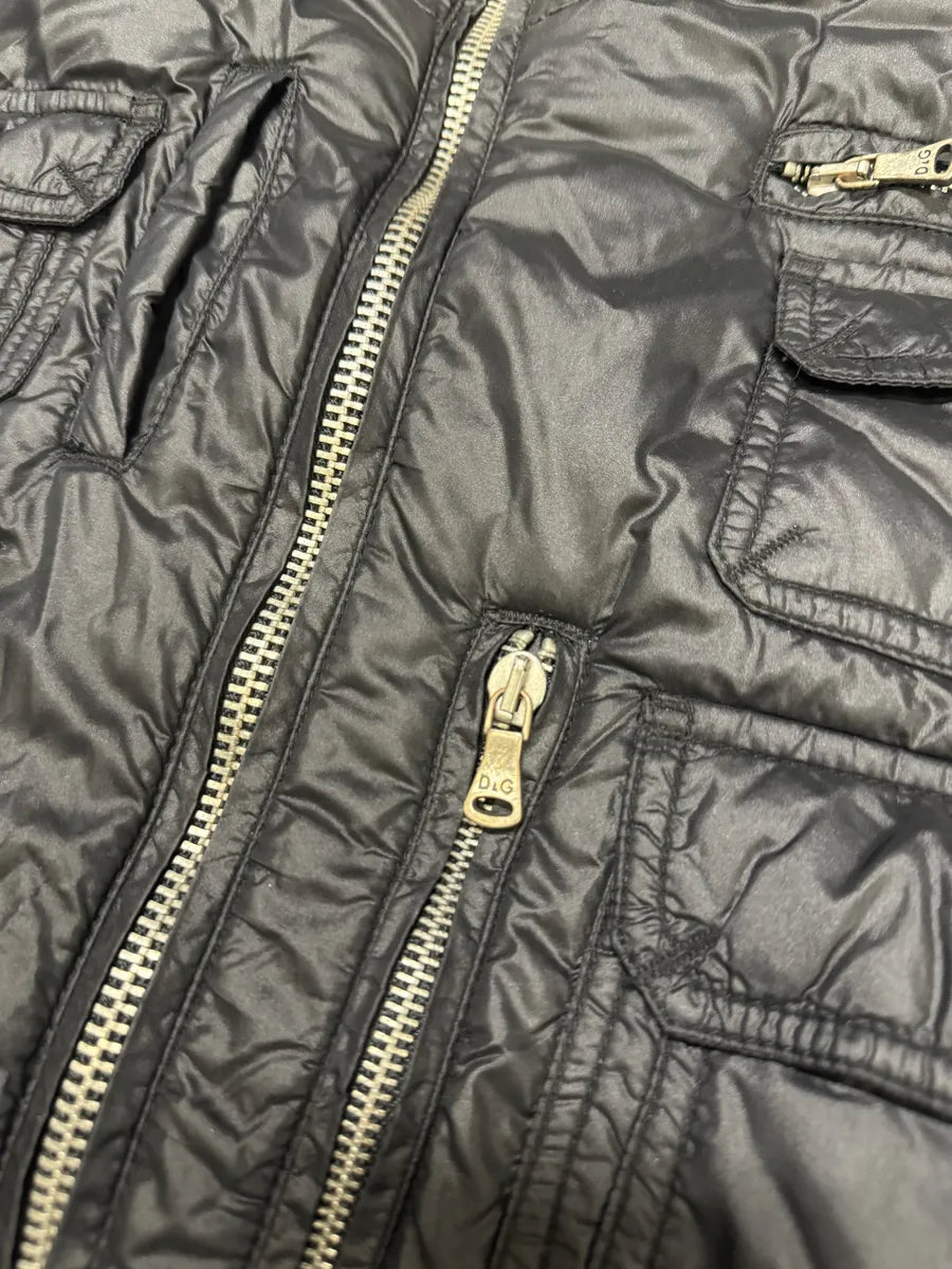 AW2003 Dolce & Gabbana Black Multi Pockets Puffer Jacket (M) PuVvNjN 6