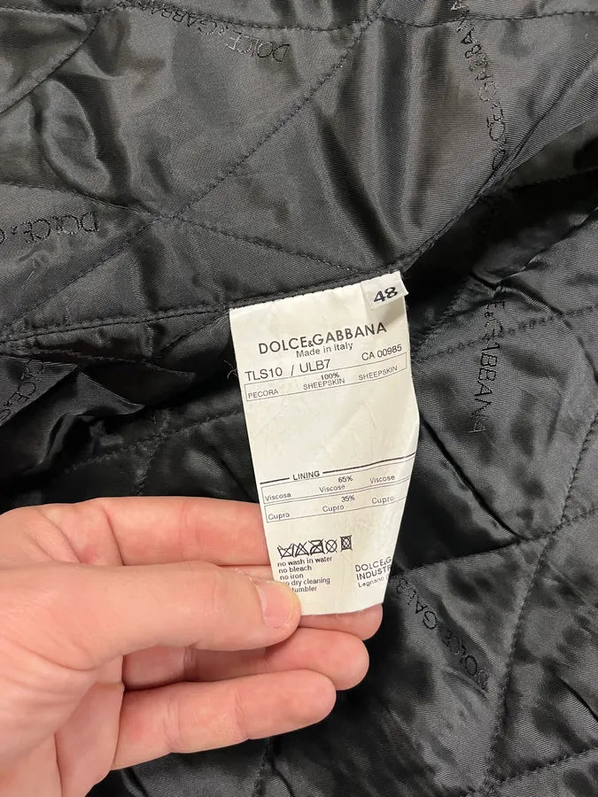 AW2003 Dolce & Gabbana Black Premium Leather Jacket lhucpch 10