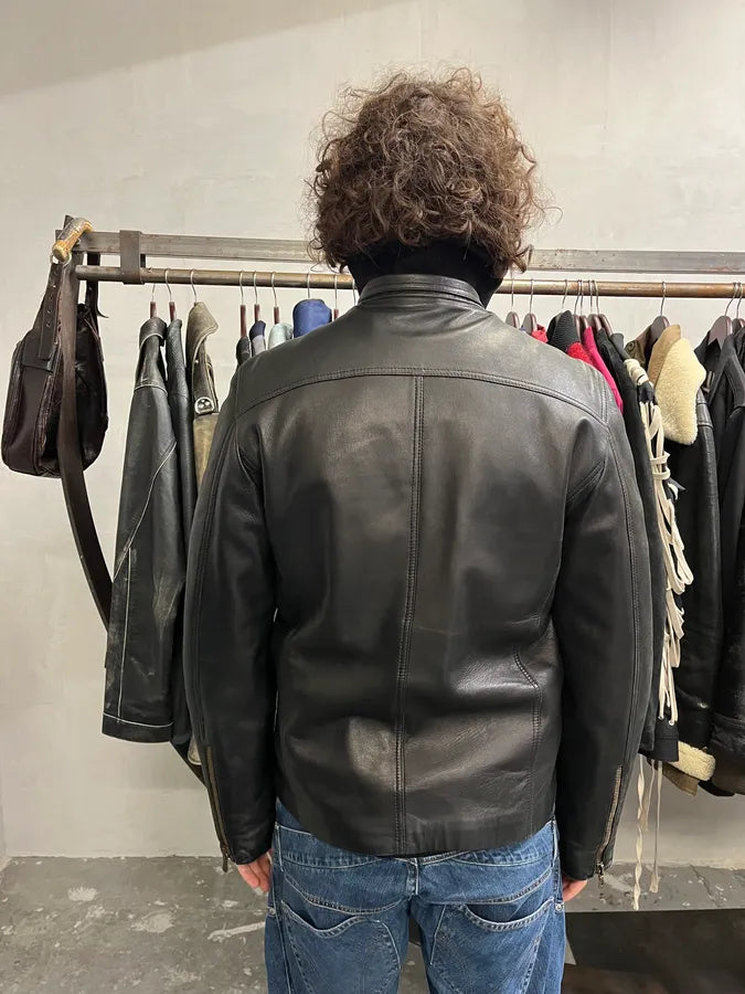 AW2003 Dolce & Gabbana Black Premium Leather Jacket lhucpch 2