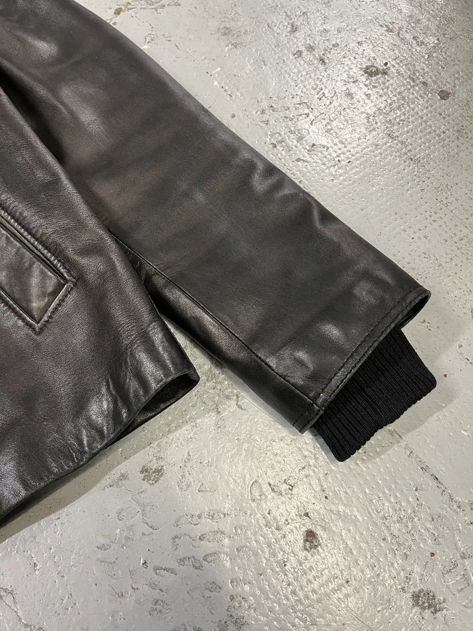 AW2003 Dolce & Gabbana Black Premium Leather Jacket lhucpch 4