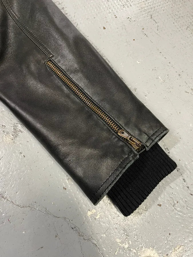 AW2003 Dolce & Gabbana Black Premium Leather Jacket lhucpch 5