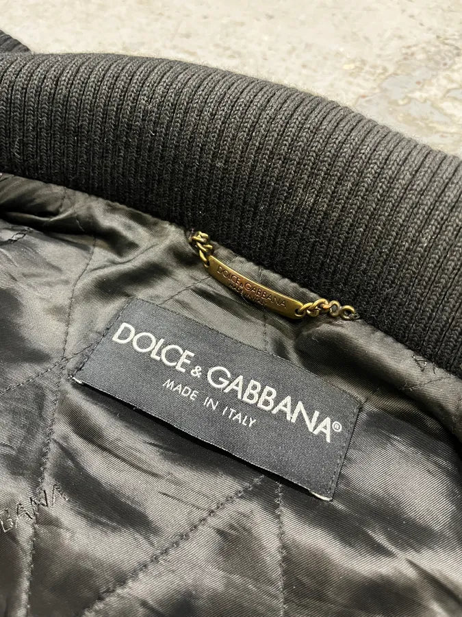 AW2003 Dolce & Gabbana Black Premium Leather Jacket lhucpch 9