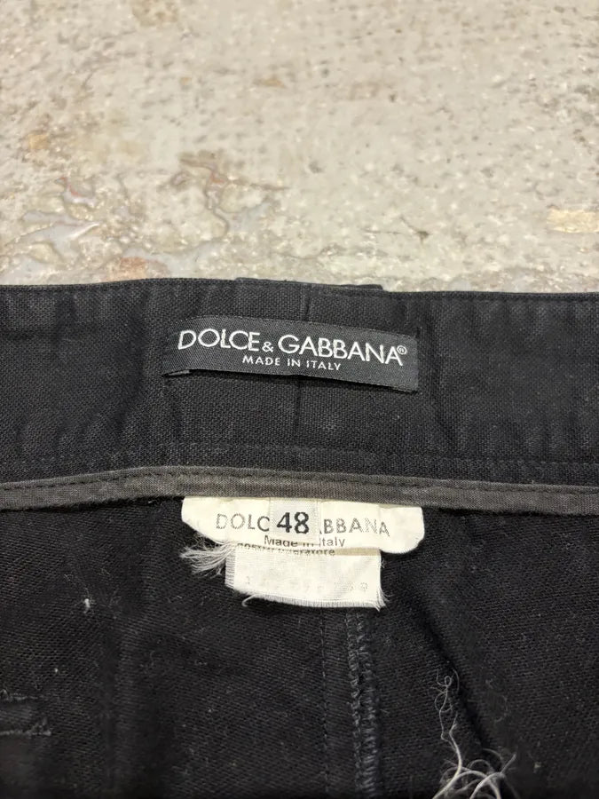 AW2003 Dolce & Gabbana Black Side Zips Anatomic Pants subDFVA 11
