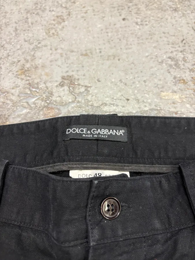 AW2003 Dolce & Gabbana Black Side Zips Anatomic Pants subDFVA 9