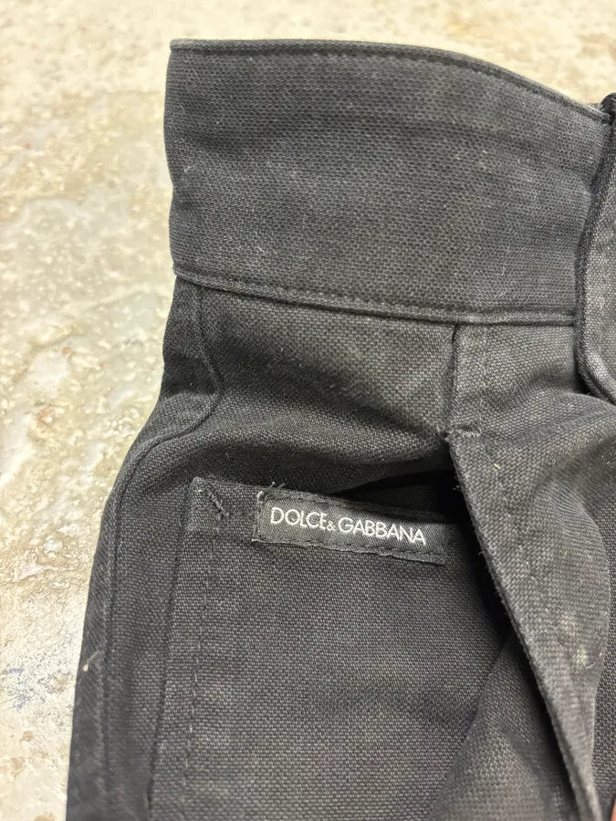 AW2003 Dolce & Gabbana Black Side Zips Anatomic Pants subDFVA 9