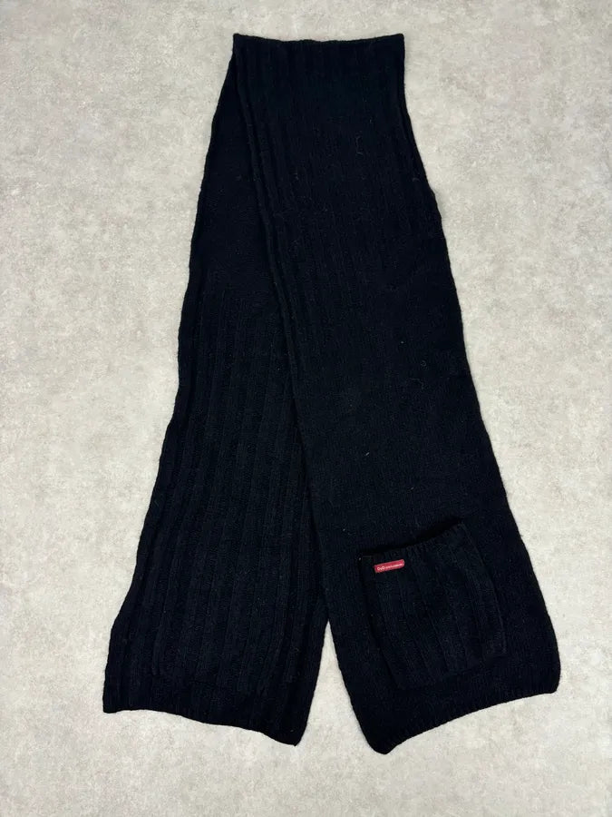 AW2003 Dolce & Gabbana Black Wool Pocket Scarf NbzPTyM 6