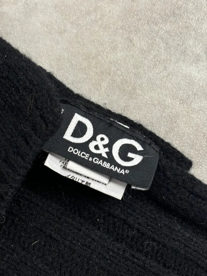 AW2003 Dolce & Gabbana Black Wool Pocket Scarf NbzPTyM 7