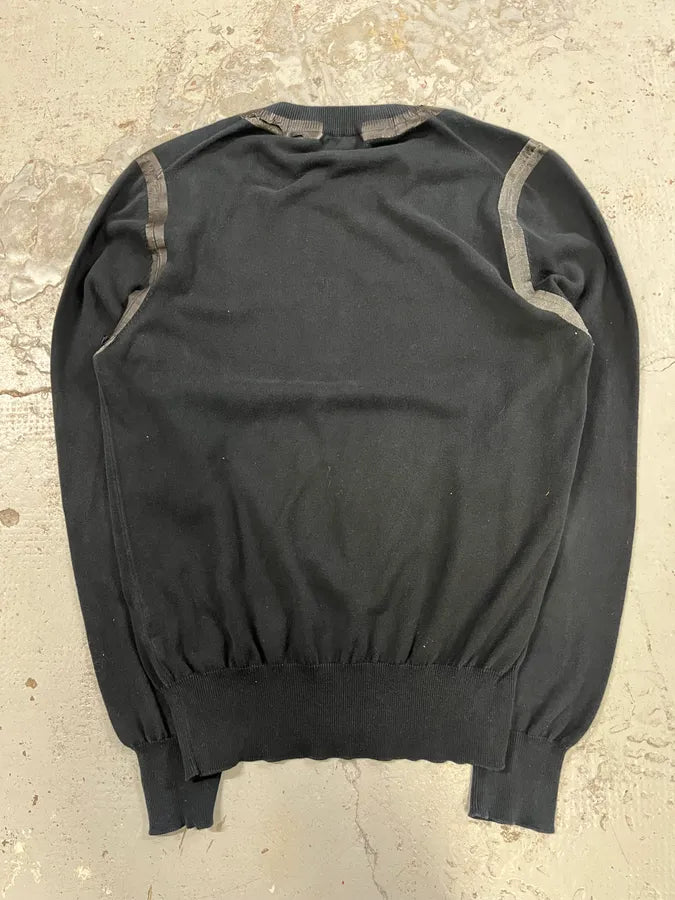 AW2003 Dolce & Gabbana Black Wool Tapes Sweater pqsbiua 6