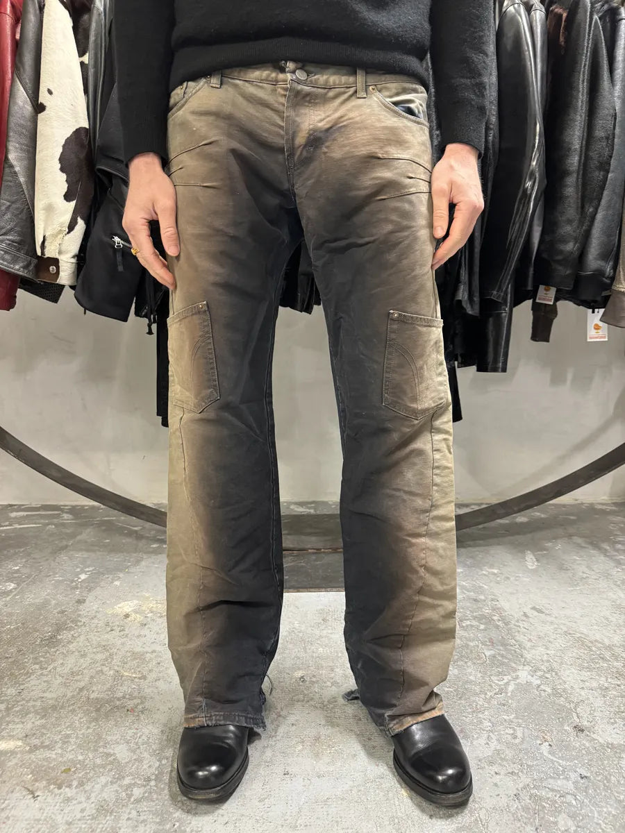 AW2003 Dolce & Gabbana Bleached Multi Pockets Beige/Dark Pants (M/L) mFQtQQw 0