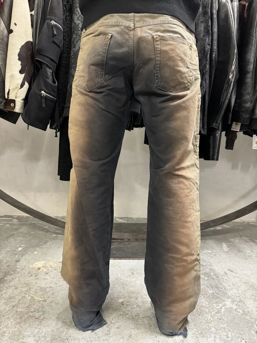 AW2003 Dolce & Gabbana Bleached Multi Pockets Beige/Dark Pants (M/L) mFQtQQw 1
