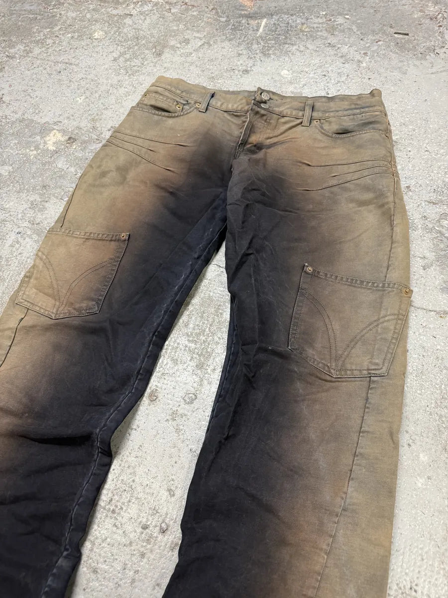 AW2003 Dolce & Gabbana Bleached Multi Pockets Beige/Dark Pants (M/L) mFQtQQw 6