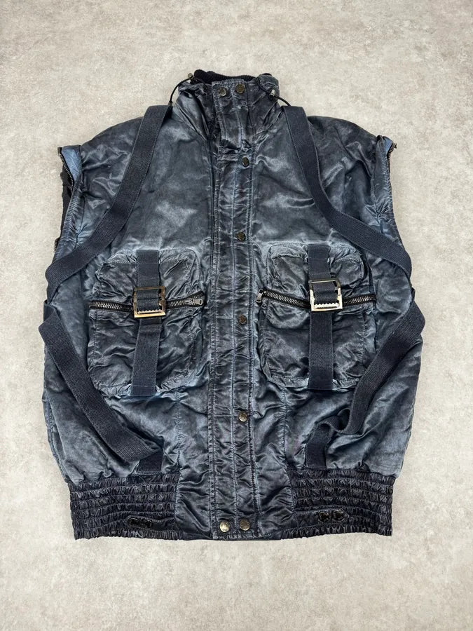 AW2003 Dolce & Gabbana Blue Aviator Bondage Jacket xUVEJki 1