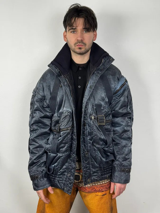 AW2003 Dolce & Gabbana Blue Aviator Bondage Jacket xUVEJki 2