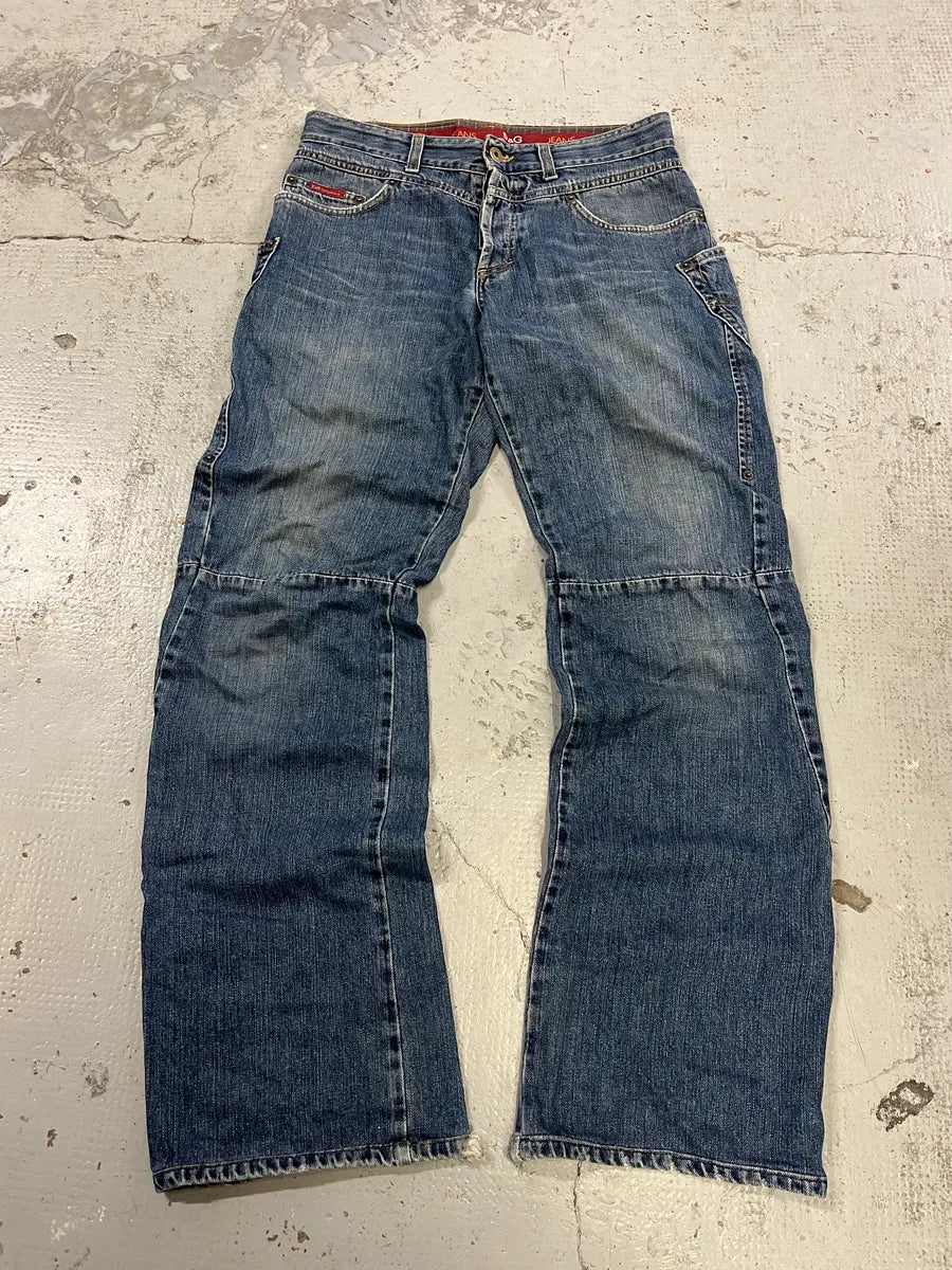 AW2003 Dolce & Gabbana Blue Cargo Jeans AaQSLWr 0