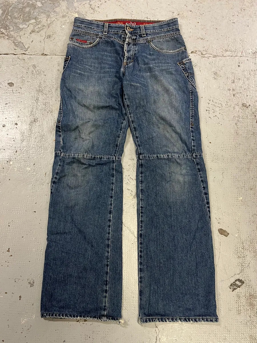 AW2003 Dolce & Gabbana Blue Cargo Jeans AaQSLWr 4
