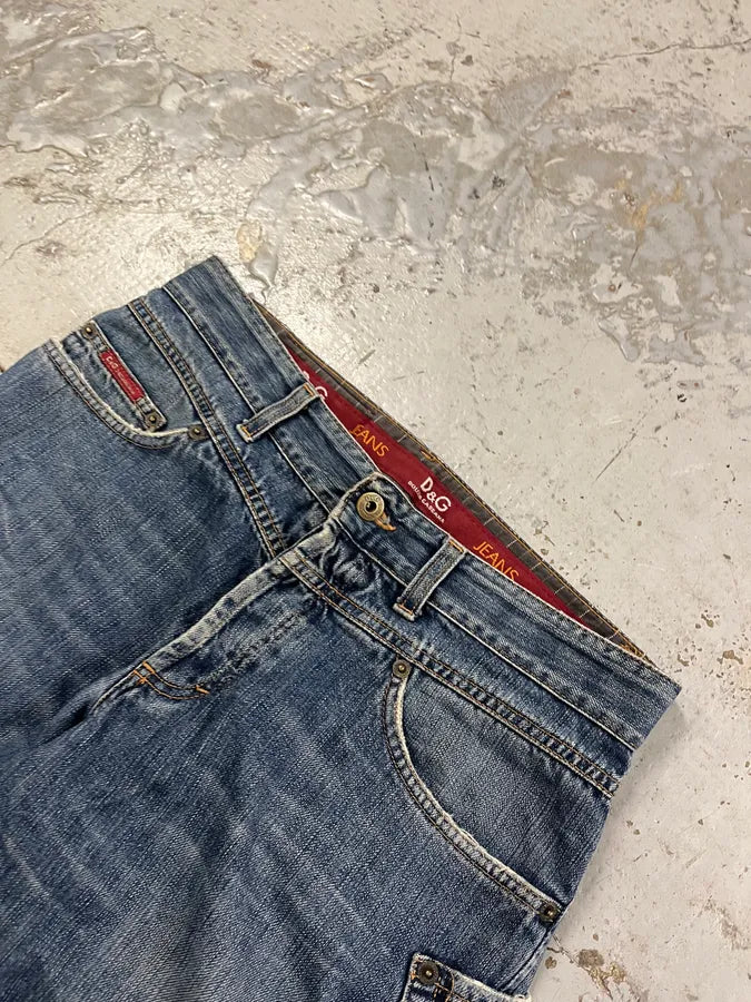 AW2003 Dolce & Gabbana Blue Cargo Jeans AaQSLWr 5
