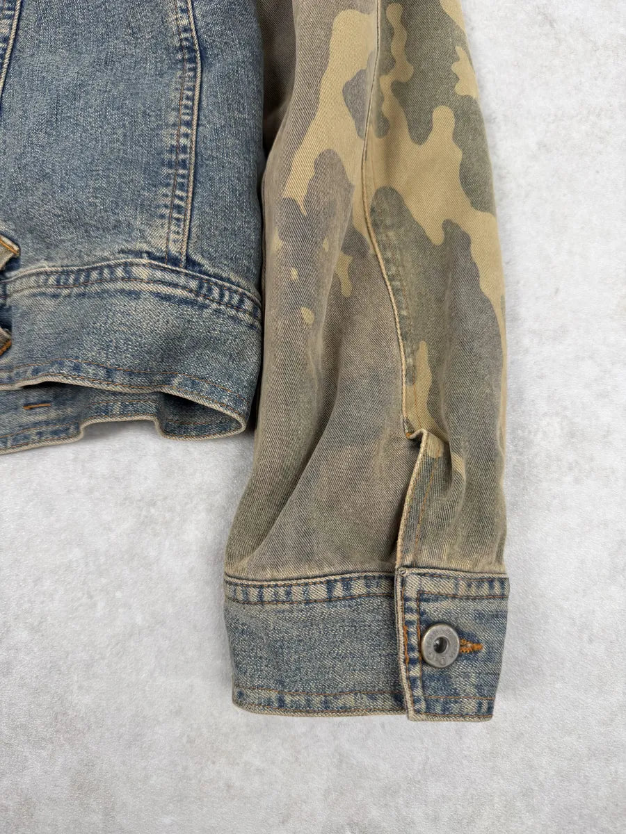 AW2003 Dolce & Gabbana Blue Denim Hybrid Camo Buttoned Jacket oglNoBe 8