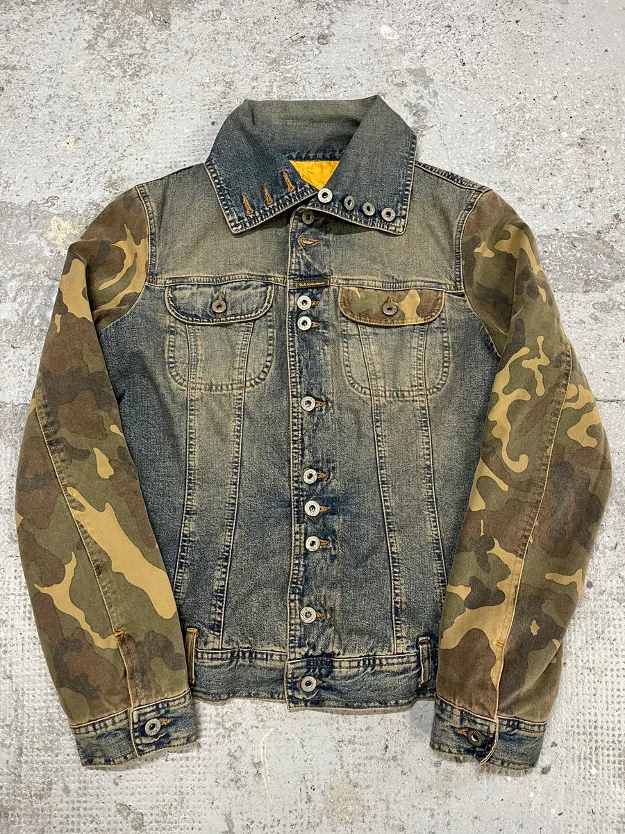 AW2003 Dolce & Gabbana Blue Denim Military Buttoned Jacket (S) GxxdQqx 0