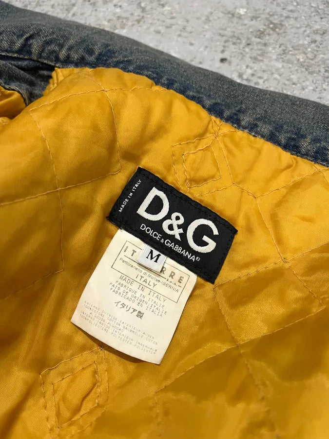 AW2003 Dolce & Gabbana Blue Denim Military Buttoned Jacket (S) GxxdQqx 12