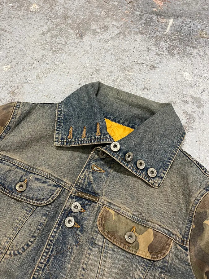 AW2003 Dolce & Gabbana Blue Denim Military Buttoned Jacket (S) GxxdQqx 7