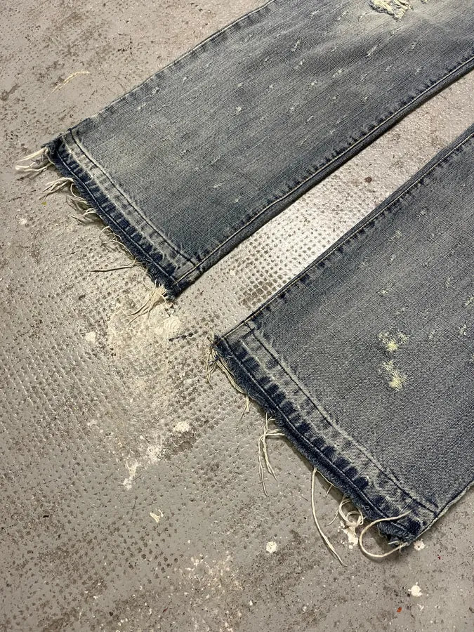 AW2003 Dolce & Gabbana Blue Distressed Double Waisted Denim Jeans (M/L) jTRblge 6