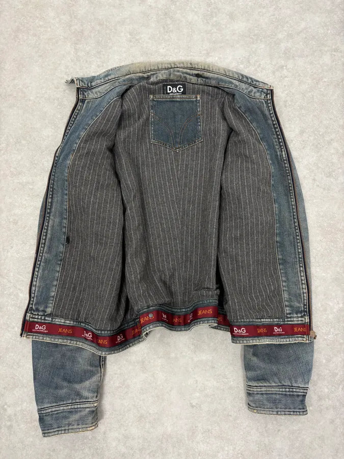 AW2003 Dolce & Gabbana Blue Faded Denim Jacket YSBYgfU 6