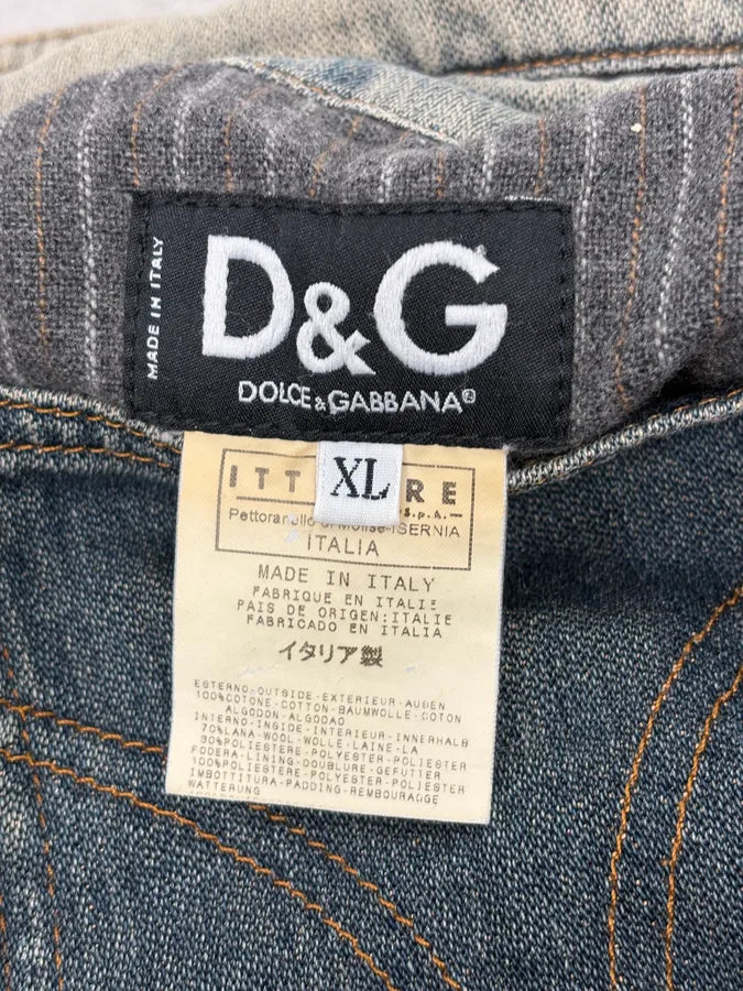 AW2003 Dolce & Gabbana Blue Faded Denim Jacket YSBYgfU 9