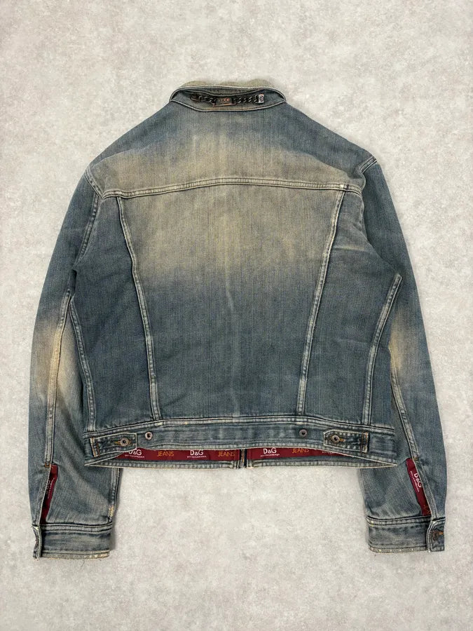 AW2003 Dolce & Gabbana Blue Faded Denim Jacket YSBYgfU 5